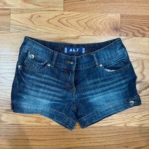 Blue Jean Shorts with Distressed Raw Hem. New without tags.